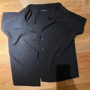 Button down off the shoulder shirt